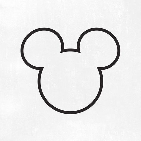 Mickey Mouse Outline, Mickey Tattoo, Mickey Mouse Tattoo, Head Outline, Mouse Tattoos, Free Characters, Mickey Mouse Head, Mickey Head, Pola Sulam