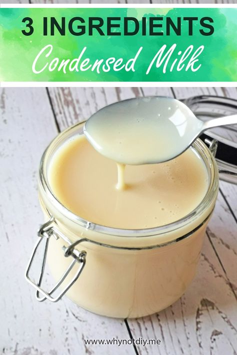 Condensed Milk Recipes Easy, Condensed Milk Recipes Desserts, Milk Recipes Dessert, Homemade Sweetened Condensed Milk, Homemade Condensed Milk, Sweetened Condensed Milk Recipes, Sweet Condensed Milk, Cooking Substitutions, Lactose Free Milk