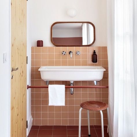 #pariscabane #decoration | Instagram 1920s Apartment, Retro Bathrooms, Dream Bathrooms, Tiny Bathroom, Bathroom Renos, Laundry In Bathroom, House Bathroom, Bathroom Toilets, Wet N Wild