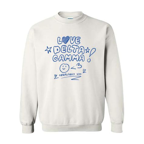 Club Sweatshirt Designs, Delta Gamma Sweatshirt, Delta Gamma Shirt, Frat Sweatshirt Design, Alpha Chi Omega Merch, Delta Gamma Merch, College Shirts Design, Cute Sorority Shirts, Sorority Sweatshirt Design