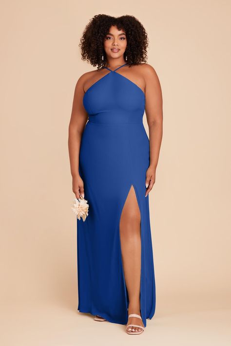 The Juliet bridesmaid dress in cobalt blue features a minimalist and elegant design with a halter neck. Shop the almond Juliet halter neck bridesmaid dress today. She's giving '90s movie poster in the best possible way. | Cobalt Blue Bridesmaid Dress Chiffon Size XL | Birdy Grey Juliet Halter Neck Bridesmaid Dresses, Juliet Dress, Chic Bridesmaid Dresses, Bridesmaid Dress Chiffon, Birdy Grey, Cobalt Blue Dress, Blue Bridesmaid Dress, The Wedding Date, Dress Chiffon