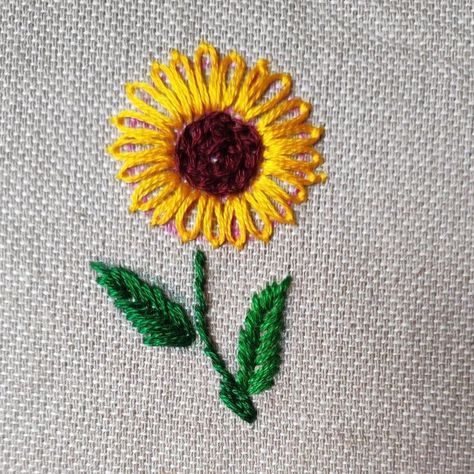 Stitch Tattoo Design, Cute Cross Stitch Patterns, Cross Stitch Tattoo, Tea Towels Embroidery, Sunflower Embroidery, Stitch Tattoo, Basic Hand Embroidery Stitches, Clothes Embroidery Diy, Simple Hand Embroidery Patterns