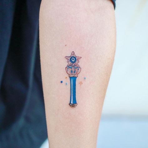 STUDIOBYSOL_heemee on Instagram: “Sailor Mercury Transformation Wand ✨” Sailor Mercury Transformation, Best Tattoos Ever, Wand Tattoo, Best Tattoo Ever, Tattoos Infinity, The Best Tattoos, Sailor Moon Tattoo, Korean Tattoos, Kawaii Tattoo