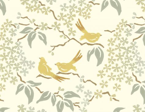 Birds Wallpaper Lowcountry Style, Concept Home, Contemporary Wallpaper, Bird Wallpaper, Yellow Wallpaper, Room Wallpaper, Pale Yellow, Of Wallpaper, Textures Patterns