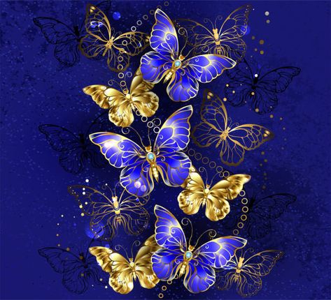 Blue And Gold Butterfly, Picture Gifts Diy, Bild Gold, Butterfly Poster, Butterfly Cross Stitch, Butterfly Canvas, Canvas Drawings, Butterfly Photos, Diamond Paint