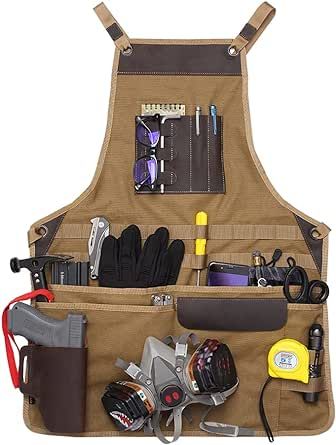 Mens Apron, Welding Apron, Woodworking Apron, Tool Apron, Painting Apron, Canvas Apron, Work Apron, Shop Apron, Apron With Pockets