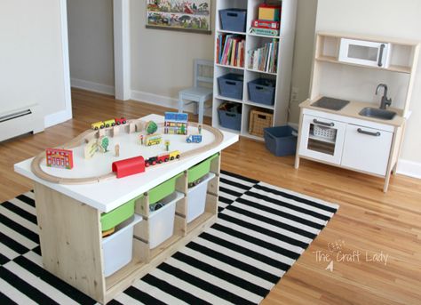 IKEA Hack Activity Table Creative Toy Storage, Ikea Trofast Storage, Ikea Toy Storage, Ikea Toys, Playroom Table, Ikea Kids Room, Ikea Crafts, Diy Toy Storage, Ikea Trofast