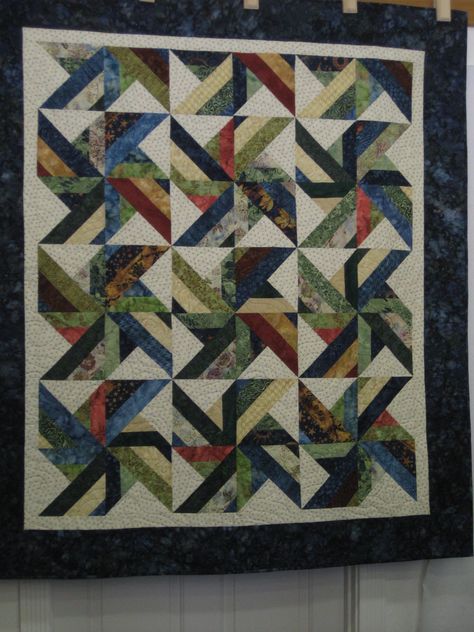 Tradewinds-- Cozy Quilts design.  Pieced and quilted by me.  March 2013 Strip Club Tradewinds Quilt, Quilting Blocks, String Quilts, Cozy Quilts, Strip Quilts, Quilt Patterns Free, Quilt Shop, Quilt Ideas, Quilt Inspiration