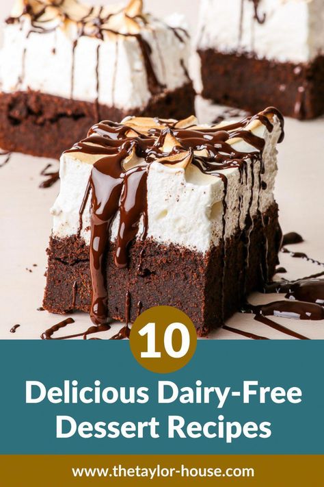 Head over to the blog to check out these delicious Dairy-Free Dessert recipe options that your family is going to LOVE! Dairy Free Bars Recipes, Dairy Free Crockpot Dessert, Dessert Without Dairy Products, Quick Easy Dairy Free Dessert, Dairy Free Birthday Dessert, Dairy Free Cakes Recipe, Diary Free Desserts, No Dairy Dessert, Easy Dairy Free Dessert