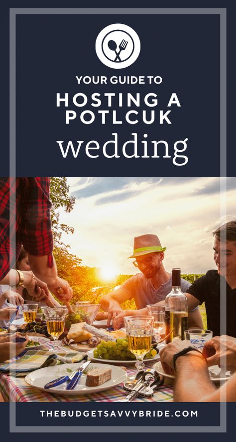 Thinking about taking a unique approach to catering your reception? Check out this post to learn everything you’ve ever wanted to know about how to plan a potluck wedding! Wedding Planning tips to save money and catering advice | Click on the link to see more diy and cheap wedding ideas and inspiration on TheBudgetSavvyBride.com Potluck Wedding Reception, Potluck Wedding, Cheap Wedding Ideas, Budget Weddings, Family Style Meals, Tips To Save Money, Wedding Planning Advice, Cheap Wedding, Planning Tips