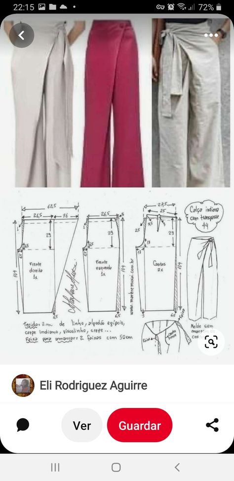 Linen Pants Pattern, Harem Pants Pattern, Wide Leg Pants Pattern, Casual Chique Stijl, Clothing Pattern Design, Diy Pants, Trousers Pattern, Trouser Pattern, Dress Patterns Diy