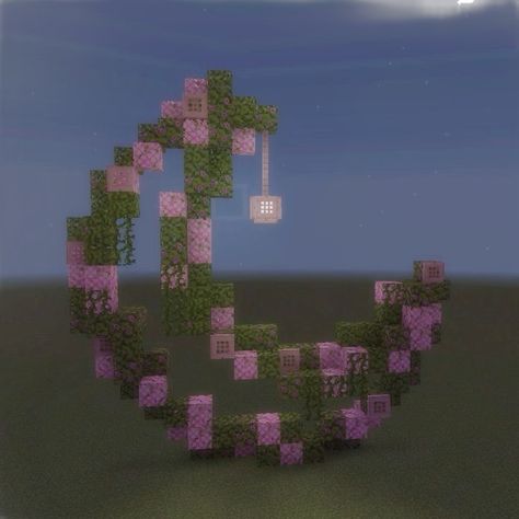 Cute Heart Minecraft Builds, Pink Banners Minecraft, Fairy Wall Minecraft, Valentine Minecraft Ideas, Mc Builds Cute, Pink Mushroom House Minecraft, Pink Greenhouse Minecraft, Melanie Martinez Minecraft Builds, Minecraft Egg Display