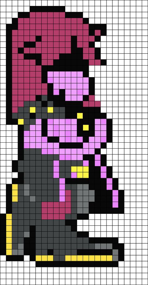 Deltarune Kandi Pattern, Kandi Pixel Art, Susie Deltarune, Kandi Cuffs, Art Random, Pony Bead Patterns, Pattern Maker, Kandi Patterns, Bead Sprite