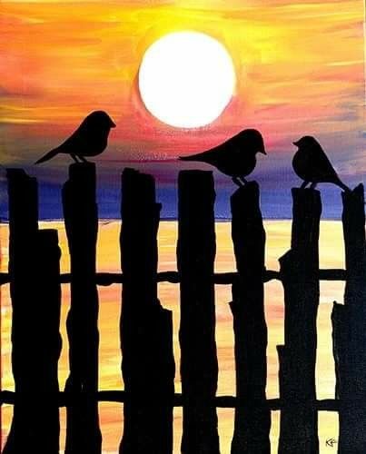 Summer Paintings Easy, Mandala Landscape, Summer Paintings, Dolphin Painting, Beach Scene Painting, Sunset Canvas Painting, Casa Anime, Easy Silhouette, Abstract Tree Painting