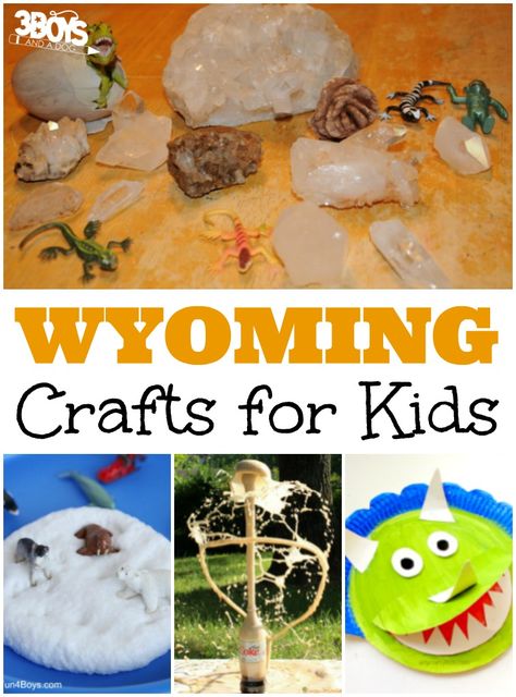 Wyoming Crafts for Kids https://3boysandadog.com/wyoming-crafts-for-kids/?utm_campaign=coschedule&utm_source=pinterest&utm_medium=3%20Boys%20and%20a%20Dog&utm_content=Wyoming%20Crafts%20for%20Kids Dogs Crafts, Grandma Camp, Us Geography, State Crafts, Geography For Kids, Geography Activities, Crafts For Toddlers, Homeschool Freebies, Social Studies Activities