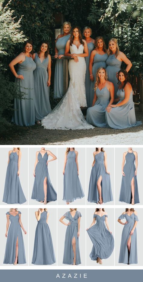 Azazie Bridesmaid Dresses | Dusty blue bridesmaid dresses, Blue bridesmaid dresses, Wedding bridesmaid dresses