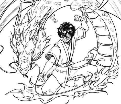 Atla Coloring Pages, Prince Zuko Tattoo, Avatar The Last Airbender Dragon, Zuko Drawing, Zuko Tattoo, Avatar Coloring Pages, Dragon In Chinese, Dragon Coloring Pages, Avatar Tattoo