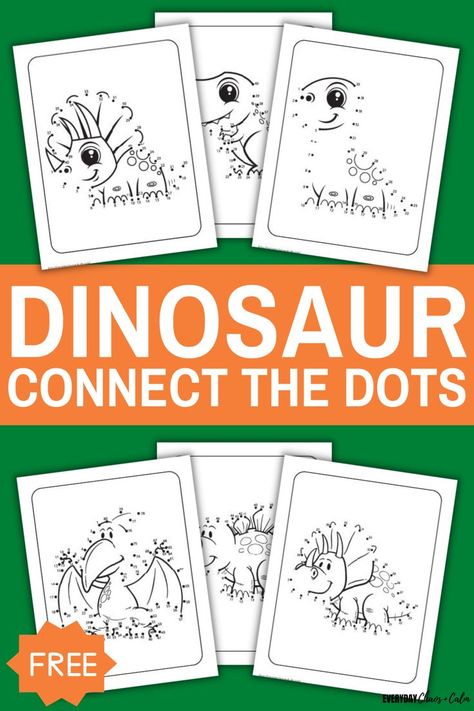 Do you have a preschooler or kindergartener who loves to connect the dots and dinosaurs? These free dinosaur connect the dots sheets are perfect for learning number recognition while also building small hand muscles and having fun! These printable dinosaur dot to dot pages are a wonderful addition to a preschool or elementary Dinosaur unit or a hand-on math activity for your young child. Dinosaur Dot To Dot, The Dot Book, Preschool Activities At Home, Dots Free, Dot Worksheets, Kindergarten Readiness, Do A Dot, Dotted Page, Number Recognition