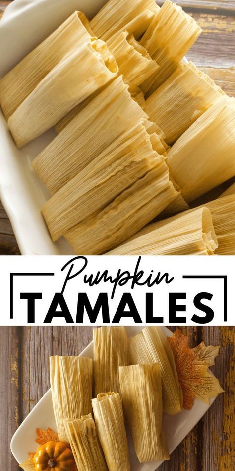 These irresistible Pumpkin Tamales are sweet and perfectly spiced. This Fall dish is the most delicious and epic ending to any meal. Masa For Tamales, Sweet Tamales, Tamales Recipe, Pork Tamales, Healthy Cooking Oils, Chicken Tamales, Mexican Sweet Breads, Crazy Kitchen, Tamale Recipe