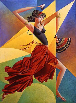 90523281_Flamenko George Kurasov, Georgy Kurasov, Cubist Artists, Cubist Art, Afrikaanse Kunst, Dance Paintings, Cubism Art, Soyut Sanat Tabloları, Art Deco Posters