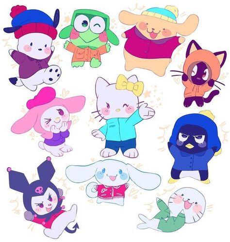 South Park X Sanrio, South Park X Hello Kitty, South Park X Y/n, South Park Hello Kitty, South Park Cute, I Had To Leave, Seshomaru Y Rin, Random Kid, Kenny South Park