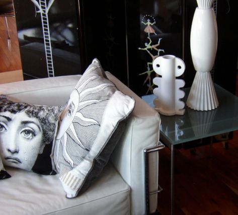 Fornasetti pillows for the couch in the family room (to go w/ Fornasetti plates on rack in dining room). Piero Fornasetti, Bohemian Interior, Rooms To Go, Interior Deco, Dream Spaces, Branding Inspiration, Italian Design, Interior Styling, Family Room