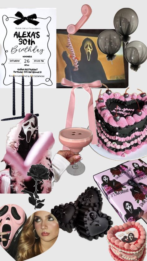 Ghostface Pink Birthday Party 🔪🖤 Ghostface Party, Ghostface Pink, Pink Ghostface, Pink Birthday Party, Pink Birthday, It's Your Birthday, Party Inspiration, 30th Birthday, Party Ideas