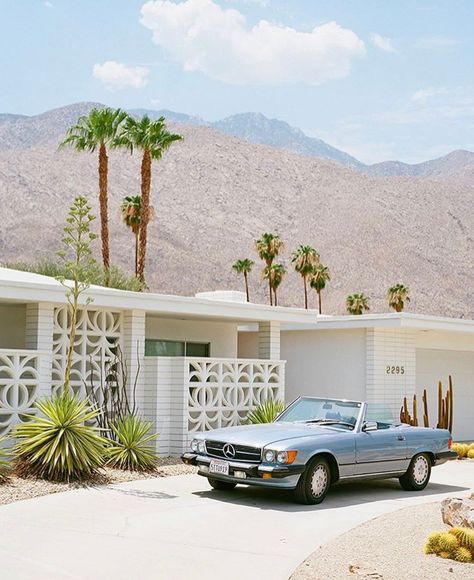 Palm Springs Landscaping, Spring Architecture, Palm Springs Houses, Vintage Palm Springs, Palm Springs Aesthetic, Palm Springs House, Midcentury Architecture, Palm Springs Home, California Architecture