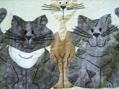 Cats Quilt, Hand Quilting Technique, Cat Quilts, Cat Quilt Patterns, Cot Quilt, The Quilt Show, Dog Quilts, Quilt Projects, Cat Quilt