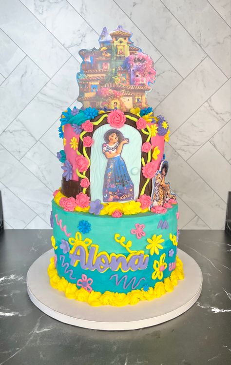 Encanto 2 tiered buttercream birthday cake. Birthday Cake Design, Buttercream Birthday Cake, Themed Birthday Cakes, Cake Designs Birthday, Let Them Eat Cake, Eat Cake, Butter Cream, Birthday Cake, Cake