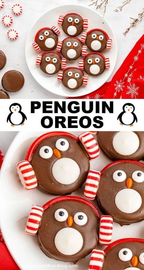 Penguin Oreos, Christmas Oreos, Diy Penguin, Chocolate Melting Wafers, Rich Chocolate Cake, Holiday Dessert, Christmas Food Desserts, Holiday Feast, Christmas Snacks