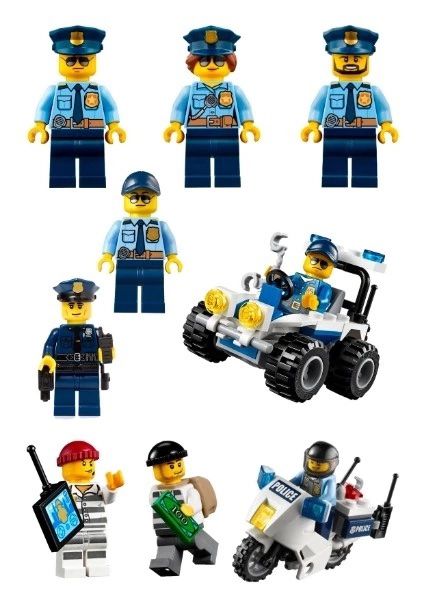 Police Tattoo, Police Cakes, Police Stickers, Lego City Police, Custom Minifigures, Lego Custom Minifigures, Lego City, Mini Figures, Cake Toppers