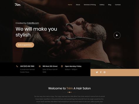 Free Stylish Barber Shop HTML Template Beards And Hair, Best Barber Shop, Fashion Website Design, Shopify Ecommerce, News Web Design, Barbershop Design, Best Barber, Website Management, Beauty Background