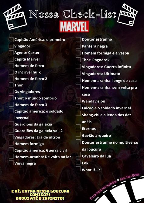 #marvel #casal #love #namorado #boyfriend Classic Movies List, Marvel Movies In Order, Steve And Tony, Screen Film, Crazy Life, Movie List, Classic Movies, Marvel Art, Movie Theater