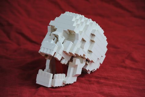 https://flic.kr/p/AwPU86 | Human Skull | Now available at  mocnation.com/ Minecraft Skull Build, Minecraft Skull, Lego Tutorials, Lego Halloween, Lego Sculptures, Lego Diy, Minecraft Inspiration, Lego Mechs, Lego Craft