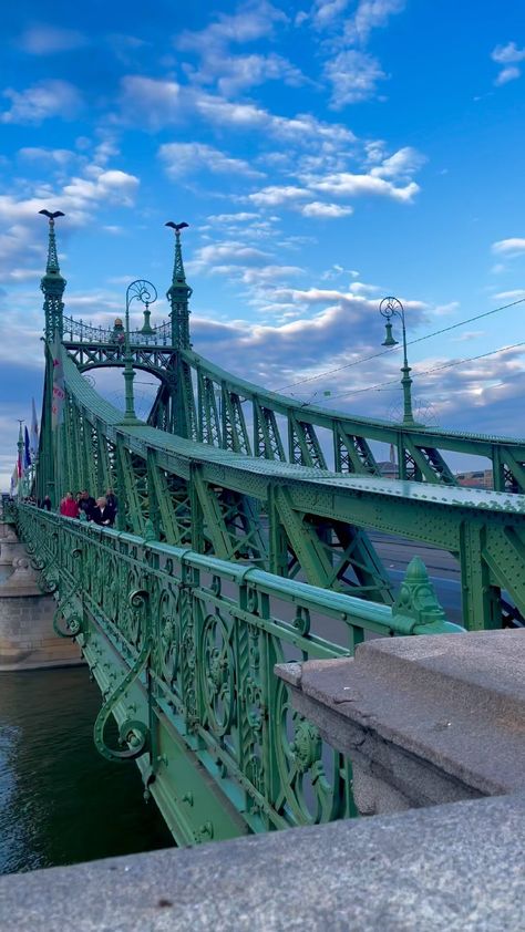 aysunmt on Instagram: Liberty ( Freedom ) Bridge in Budapest, Hungary, connects Buda and Pest across the River Danube . Really ornate design and beautiful… Liberty Bridge, Ornate Design, Budapest Hungary, Bay Bridge, Tower Bridge, Golden Gate Bridge, The River, Hungary, Budapest