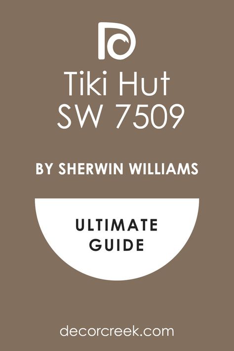 In conclusion, Tiki Hut SW 7509 by Sherwin Williams offers adaptability and warmth. Its earthy tone brings grounding and comfort to spaces, suitable for various areas like living rooms or exteriors. Tiki Hut's warmth fosters relaxation and harmony, complementing textures and materials effortlessly. Popular among designers and homeowners, it infuses environments with sophistication and earthiness, showcasing Sherwin Williams' dedication to quality and diverse design needs. Trim Colors, Tiki Hut, Trim Color, Coordinating Colors, High Tea, Sherwin Williams, Paint Color, Earthy Tones, Accent Colors