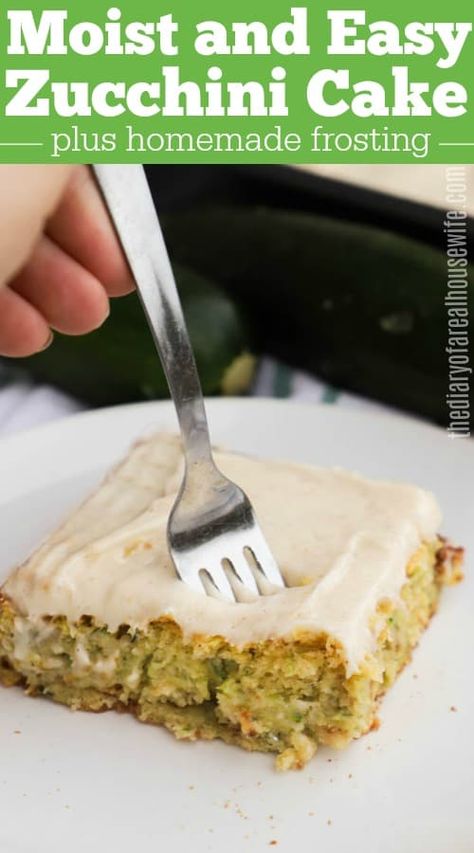 Zucchini Cake Recipe Sweet Finger Foods, Zucchini Dessert, Zucchini Squash Recipes, Zucchini Cake Recipe, Perfect Cake Recipe, Squash Cakes, Poke Cake Jello, Zucchini Bars, Cake Mix Hacks