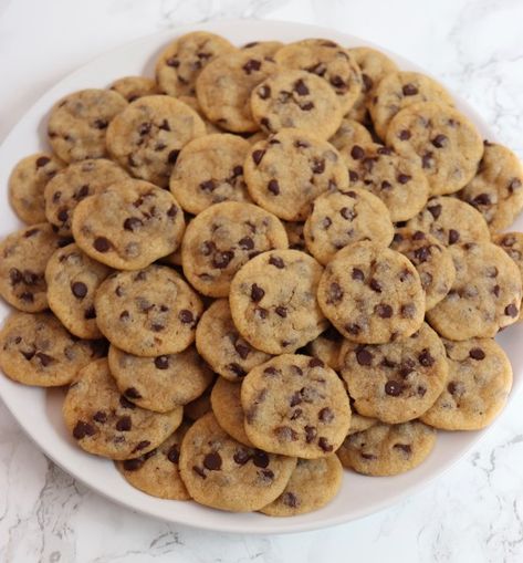 Bite-Sized Chocolate Chip Cookies – Six Vegan Sisters Bite Size Food, Easy Vegan Dessert, Think Food, Vegan Dessert Recipes, Vegan Cookies, Food Obsession, Pretty Food, Yummy Food Dessert, Chocolate Chips