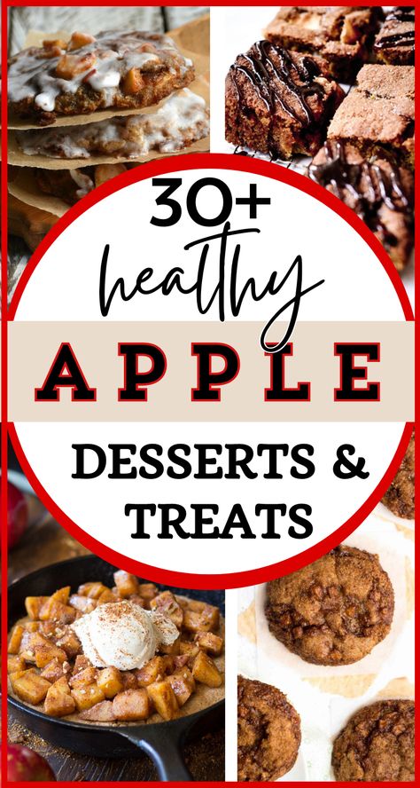 Looking for healthy apple dessert recipes or wondering what to do with leftover apples from apple picking? Here are 30+ healthy apple recipes that include all your favorites: baked apple dessert, healthy apple muffins, many gluten free and paleo options with your favorite fruit, in your favorite fall recipes! Bariatric Apple Recipes, Healthy Apple Fall Desserts, Fall Apple Desserts Healthy, What To Do With Picked Apples, Apple Pie Healthy Recipe, What To Do With Too Many Apples, Baked Apples Recipe Oven Healthy, Healthier Apple Desserts, Healthy Apple Desserts Low Calories