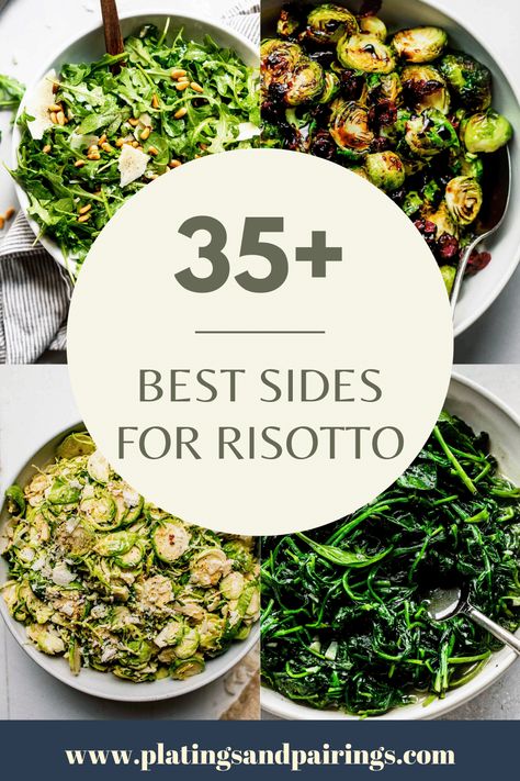 Risotto Pairings, Sides For Risotto, What To Make With Risotto, Risotto Side Dish Recipes, What To Pair With Risotto, What To Serve With Mushroom Risotto, What To Serve With Risotto, Risotto Dinner Ideas, Risotto Plating