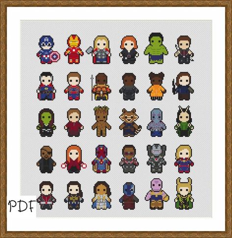 Superman Cross Stitch, Avengers Cross Stitch, Stitch Printable, Marvel Cross Stitch, Stitch Sampler, Cute Cross, Disney Cross Stitch, Superhero Characters, Character Collection