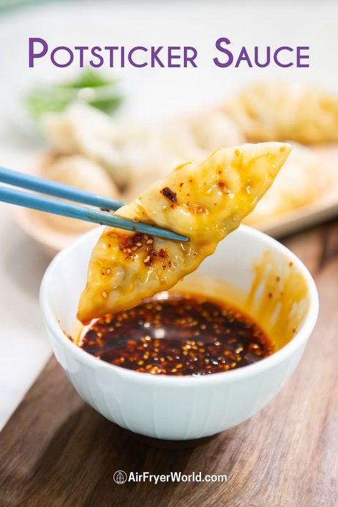 Easy Dumpling Sauce Recipe for Potstickers Wontons | Air Fryer Homemade Chicken Potstickers, Asian Dumpling Dipping Sauce, Homemade Potsticker Sauce, Sauce For Pork Dumplings, Chili Sauce For Dumplings, Sauce For Chinese Dumplings, Wan Ton Wrapper Recipe, Easy Potsticker Sauce, Asian Dumplings Sauce