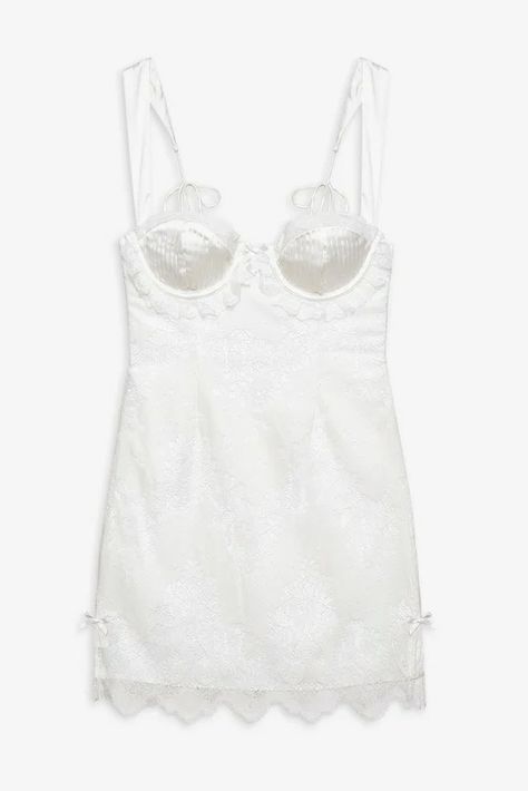 Matching Skirt Set, Lace Trims, Bra Top, Lace Mini Dress, White Crop Top, For Love And Lemons, White Mini Dress, Cropped Top, Bra Tops