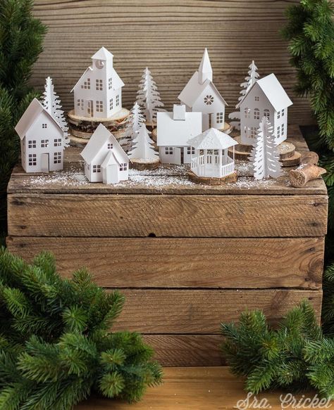 Diy Christmas Village, Christmas Candle Decorations, Cardboard House, Putz Houses, Woodland Christmas, Navidad Christmas, Christmas Wonderland, Christmas Villages, Christian Christmas