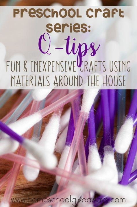 Preschool Craft Series: Fun and Inexpensive Crafts Using Materials around the house - Q-Tips Preschool Church Crafts, Preschool Freebies, Montessori Homeschool, Preschool Craft, Preschool Resources, Inexpensive Crafts, Homeschool Crafts, Literacy Lessons, Preschool Science