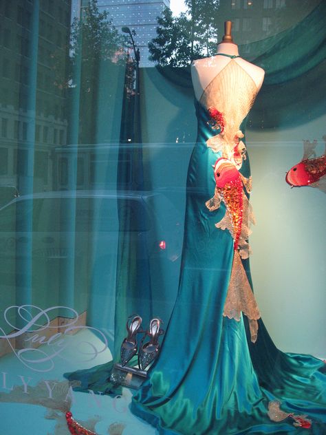 Fish Gown, Koi Dress, Koi Fish Dress, Luly Yang, Seattle University, Fish Dress, Downtown Seattle, Fantasy Dresses, Ever Pretty