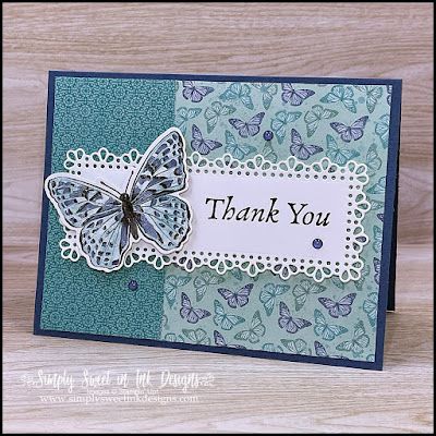 Stampin Up Butterfly Cards Ideas, Su Butterfly Cards, Butterfly Cards Handmade Simple, Butterfly Handmade Cards, Butterfly Greeting Cards, Su Butterfly Brilliance, Butterfly Cards Stampin Up Stamps, Stampin Up Simple Thank You Cards, Butterfly Cards Handmade Cardmaking