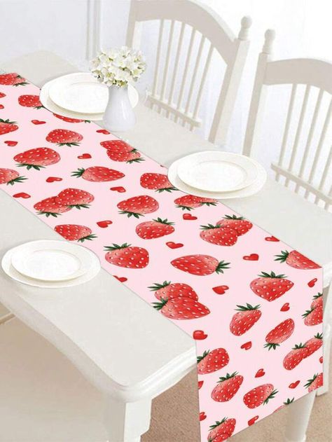 Free Returns ✓ Free Shipping✓. 1pc New Custom Strawberry Design Table Runner, Tablecloth Table Flag Perfect Decoration Birthday Holiday Party Background, Room Table Decoration- undefined at SHEIN. Berry Sweet Baby Shower Centerpieces, Berry First Birthday Centerpiece, Strawberry Centerpieces, Strawberry Centerpiece Ideas, Berry Sweet Baby Shower Theme, Berry First Birthday Decorations, Strawberry Party Decorations, Background Room, Strawberry Shortcake Party