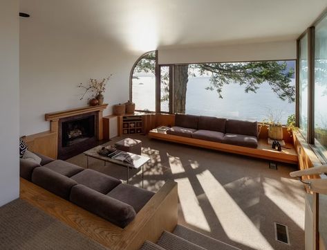 In West Vancouver, Architect Barry Downs’s Cliffside Home Seeks $4.6M - Dwell Vancouver Architecture, West Coast Modern, Vancouver House, Architecture Landmark, West Vancouver, Parking Design, Forest House, Historic Home, Interior Inspo